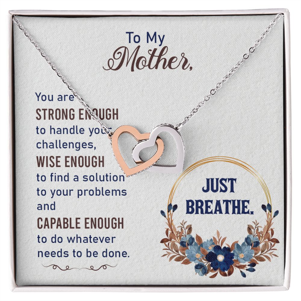 To My Mother Necklace Pendant Gift From Daughter In Law Necklace Strong Enough Gift For To Mom Happy Mother's Day Mother In Law Gift On Birthday Anniversary Gift 30821 Interlocking Hearts Necklace