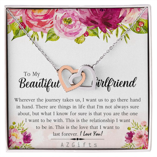 To My Girlfriend Necklace from Boyfriend To My Future Wife Necklace Jewelry For Girlfriend Gift For Girlfriend Gift for Her Romantic Birthday Valentines Day Gift For Girlfriend Gifts Necklaces 5 Interlocking Hearts Necklace