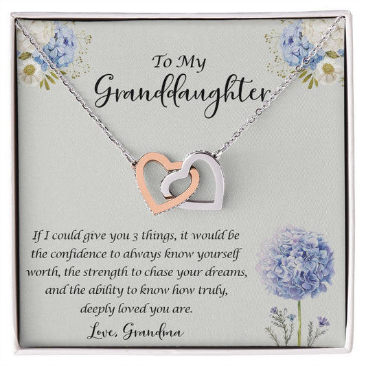 Gifts For Graduate Congrats Senior Gifts from Grandma to Granddaughter Necklace Interlocking Hearts Necklace