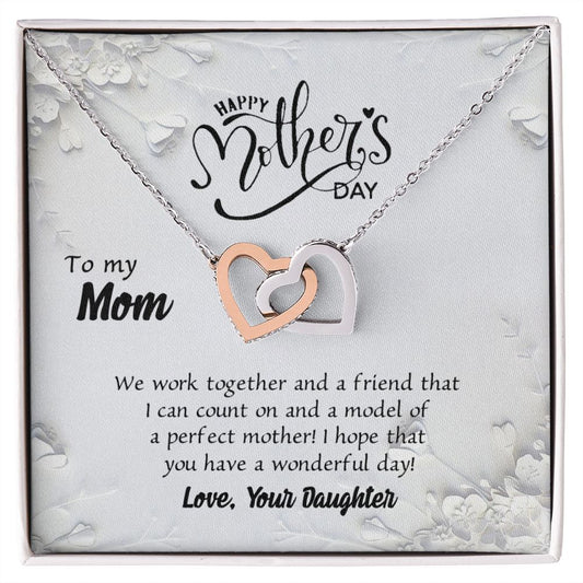 Mom Necklace Gifts for Mom from Daughter to Mom Gifts for Mothers Day from Daughter, To My Mom Necklace from Daughter to Mom Birthday Gifts Necklace with Message Card and Gift Box6 Interlocking Hearts Necklace