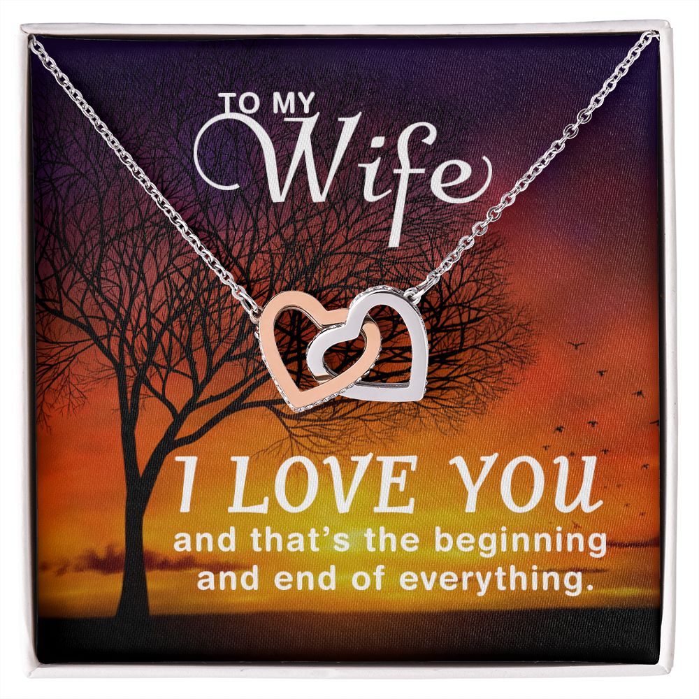 Birthday Gifts For Wife, Necklace Gifts For Wife From Husband, To My Wife Jewelry For Women , To My Wife Necklace  from Husband Wedding Anniversary Present For Wife, Beautiful Wife Jewelry Christmas14 Interlocking Hearts Necklace