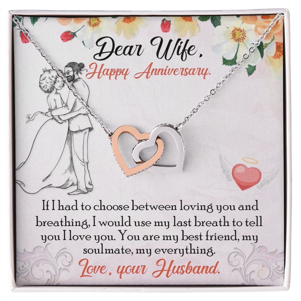 To My Wife Necklace from Husband, Personalized Necklace for Women, Luxury Necklace for Wife from Man Men, Wedding Anniversary Present For Wife, Beautiful Wife Jewelry Christmas Birthday Gift For Wife13 Interlocking Hearts Necklace