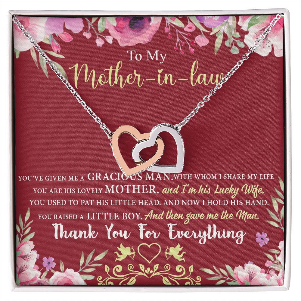 Mother in Law Necklace, Jewelry for Women, Future Mother in Law Gifts from Daughter in Law, Mother of Bride Gifts For Mother in Law, Birthday Gifts For Mother In Law From Daughter In Law7 Interlocking Hearts Necklace