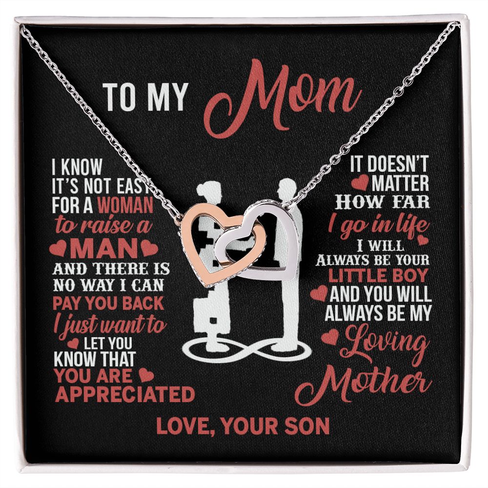 Mom Necklace Mothers Day Gift From Son To My Mom Forevere Love Necklace Gift Mom Interlocking Hearts Necklace