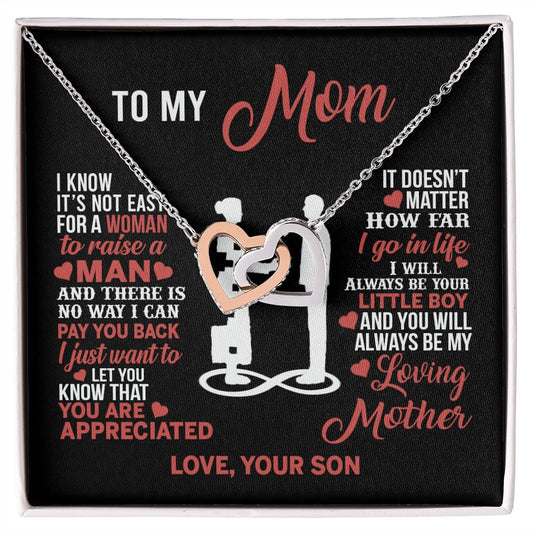 Mom Necklace Mothers Day Gift From Son To My Mom Forevere Love Necklace Gift Mom Interlocking Hearts Necklace