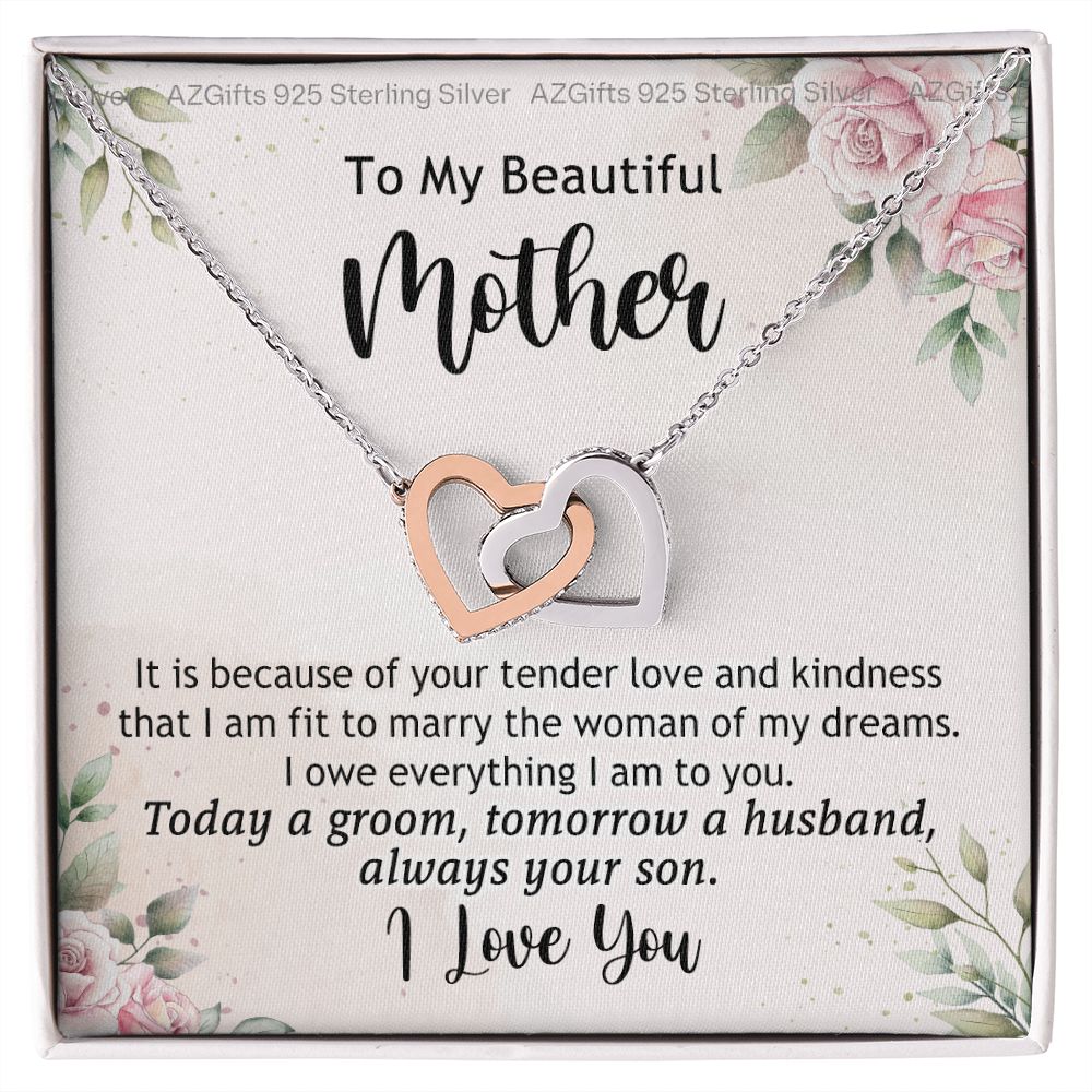 Mother Of The Groom Gift, Mother Of The Groom, Mother Of The Groom Gifts, Gift For Mother Of The Groom, Mother Of Groom Interlocking Hearts Necklace
