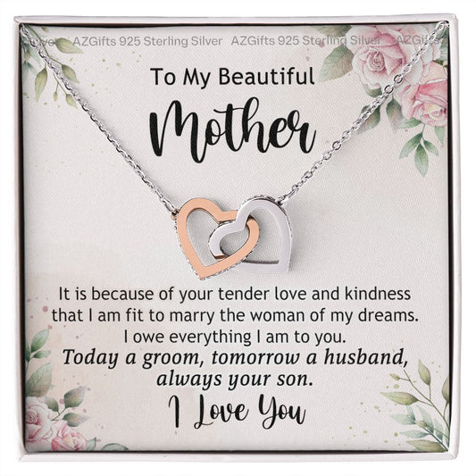 Mother Of The Groom Gift, Mother Of The Groom, Mother Of The Groom Gifts, Gift For Mother Of The Groom, Mother Of Groom Interlocking Hearts Necklace