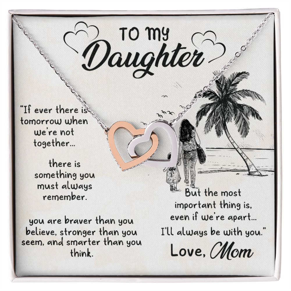 To My Daughter Sunset Necklace Pendant Gift From Mom Necklace The Most Important With Message Card Gift Box Gift For To Daughter, Daughter In Law On Birthday Anniversary Interlocking Hearts Necklace
