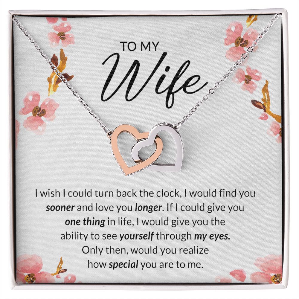 Birthday Gifts For Wife, Necklace Gifts For Wife From Husband, To My Wife Jewelry For Women , To My Wife Necklace  from Husband Wedding Anniversary Present For Wife, Beautiful Wife Jewelry Christmas11 Interlocking Hearts Necklace