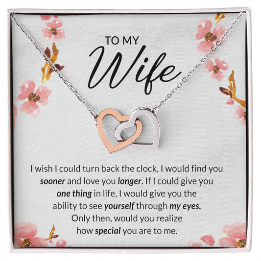 Birthday Gifts For Wife, Necklace Gifts For Wife From Husband, To My Wife Jewelry For Women , To My Wife Necklace  from Husband Wedding Anniversary Present For Wife, Beautiful Wife Jewelry Christmas11 Interlocking Hearts Necklace