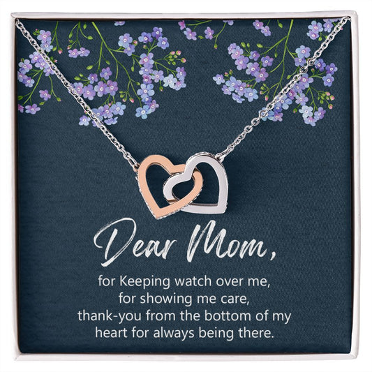 Mother's necklace, Mom gift from daughter, Mom gift from son, Mother's Day jewelry, Mom birthday gift, gifts for mom, Mom bday Interlocking Hearts Necklace