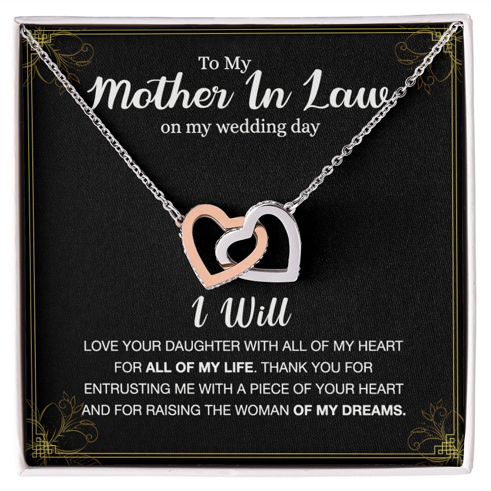 Mother Of The Bride Gift From Groom, Mother In Law Gift on Wedding Day from Groom, Gifts for Mother of the Bride, Future Mother-In-Law Interlocking Hearts Necklace