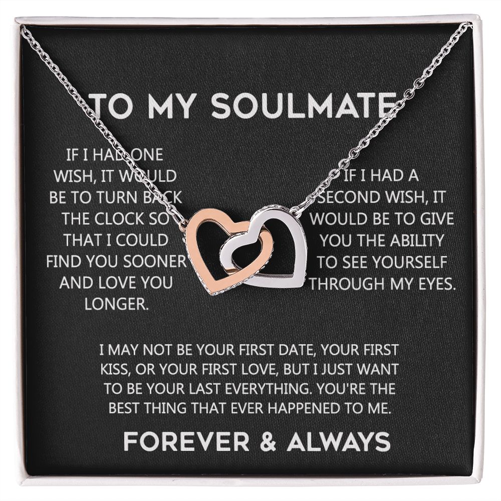 To My Soulmate Eternal Hope Necklace  Wife Soulmate Valentines Day Gift for Her 175144059615 Interlocking Hearts Necklace