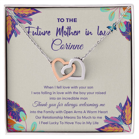 Mother in Law Necklace, Jewelry for Women, Future Mother in Law Gifts from Daughter in Law, Mother of Bride Gifts For Mother in Law, Birthday Gifts For Mother In Law From Daughter In Law16 Interlocking Hearts Necklace