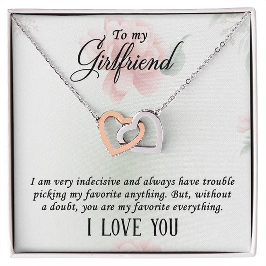 To My Girlfriend Necklace from Boyfriend To My Future Wife Necklace Jewelry For Girlfriend Gift For Girlfriend Gift for Her Romantic Birthday Valentines Day Gift For Girlfriend Gifts Necklaces Interlocking Hearts Necklace