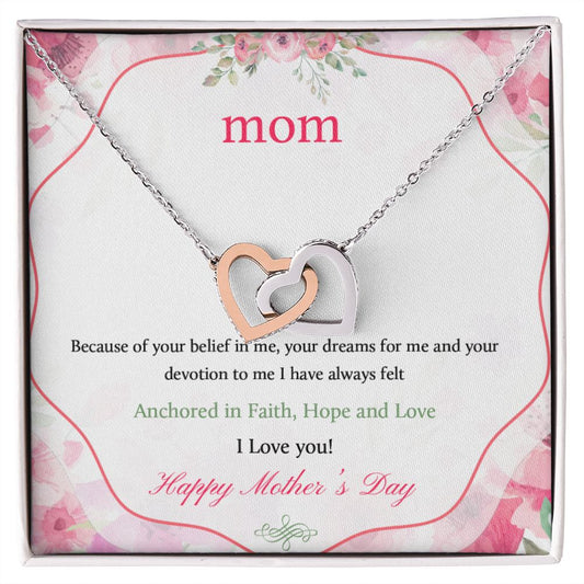Mom Necklace Gifts for Mom from Daughter to Mom Gifts for Mothers Day from Daughter, To My Mom Necklace from Daughter to Mom Birthday Gifts Necklace with Message Card and Gift Box12 Interlocking Hearts Necklace