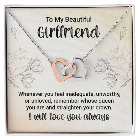 To My Girlfriend Necklace from Boyfriend To My Future Wife Necklace Jewelry For Girlfriend Gift For Girlfriend Gift for Her Romantic Birthday Valentines Day Gift For Girlfriend Gifts Necklaces 27 Interlocking Hearts Necklace