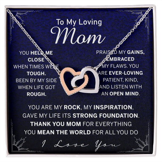 To My Mom Necklace, Gift For Mom, Mother's Day Gift from Daughter, Mom Jewelry Gift for Mothers Day, Birthday Gift for Mother, Moms Gift from Daughter Son, Necklace for Mom Mother Interlocking Hearts Necklace