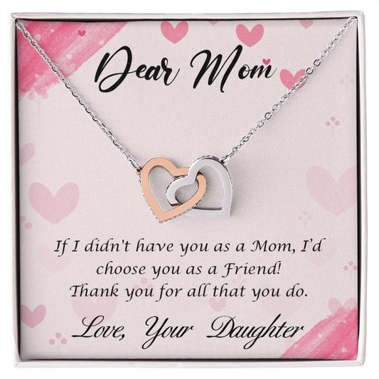 To My Mom Necklace, Gift For Mom, Mother's Day Gift from Daughter, Mom Jewelry Gift for Mothers Day, Birthday Gift for Mother, Moms Gift from Daughter Son, Necklace for Mom Mother 10 Interlocking Hearts Necklace