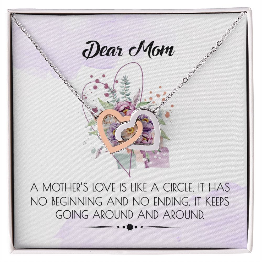 To My Mom Necklace Pendant Gift From Daughter Or Son Happy Mother's Day Gift For Mom Birthday, Anniversary Interlocking Hearts Necklace