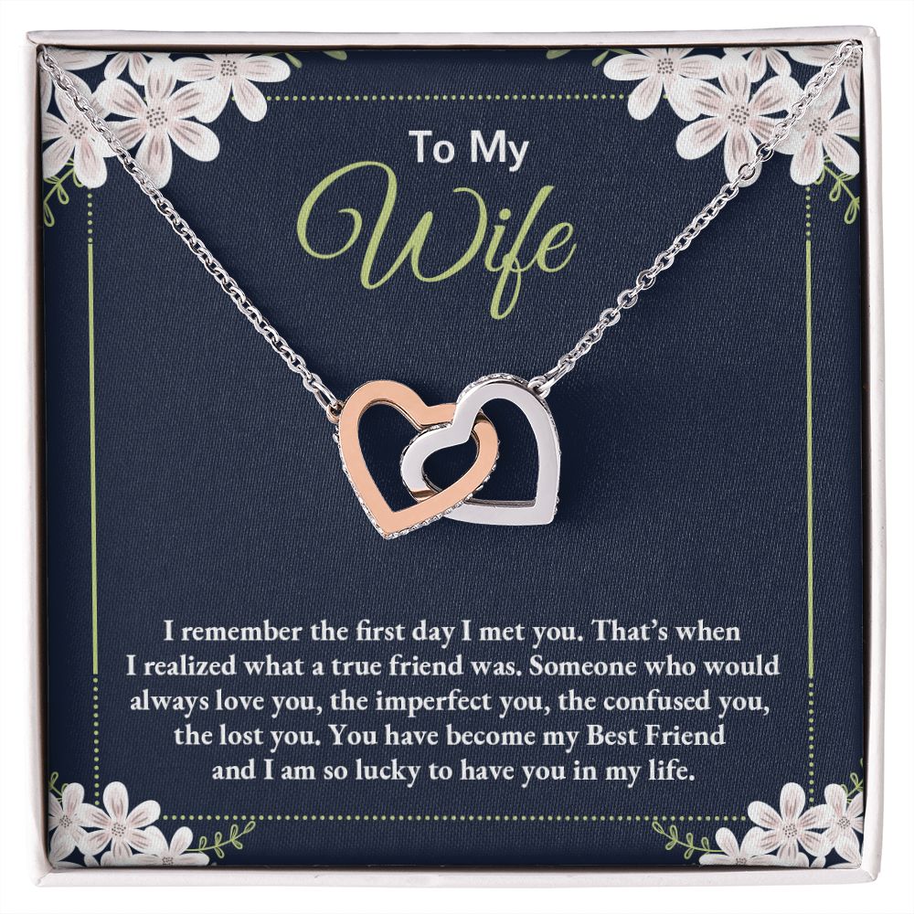 To My Wife Necklace Gift Alluring Beauty Necklace Birthday Gifts for Daughter 175146937086 Interlocking Hearts Necklace