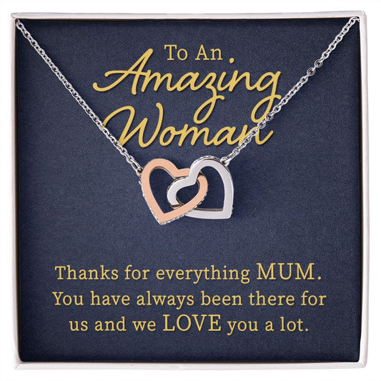 Birthday Gifts For Wife, To My Wife Necklace Gifts For Wife From Husband, To My Wife Jewelry For Women , To My Wife Necklace  from Husband Wedding Anniversary Present For Wife, Wife Jewelry Christmas 3 Interlocking Hearts Necklace