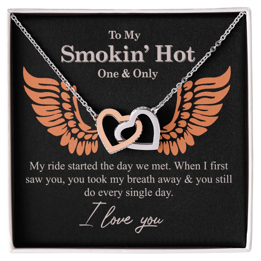 To My Smokin' Hot Necklace Gift One And Only - My Ride Started Alluring Necklace Interlocking Hearts Necklace