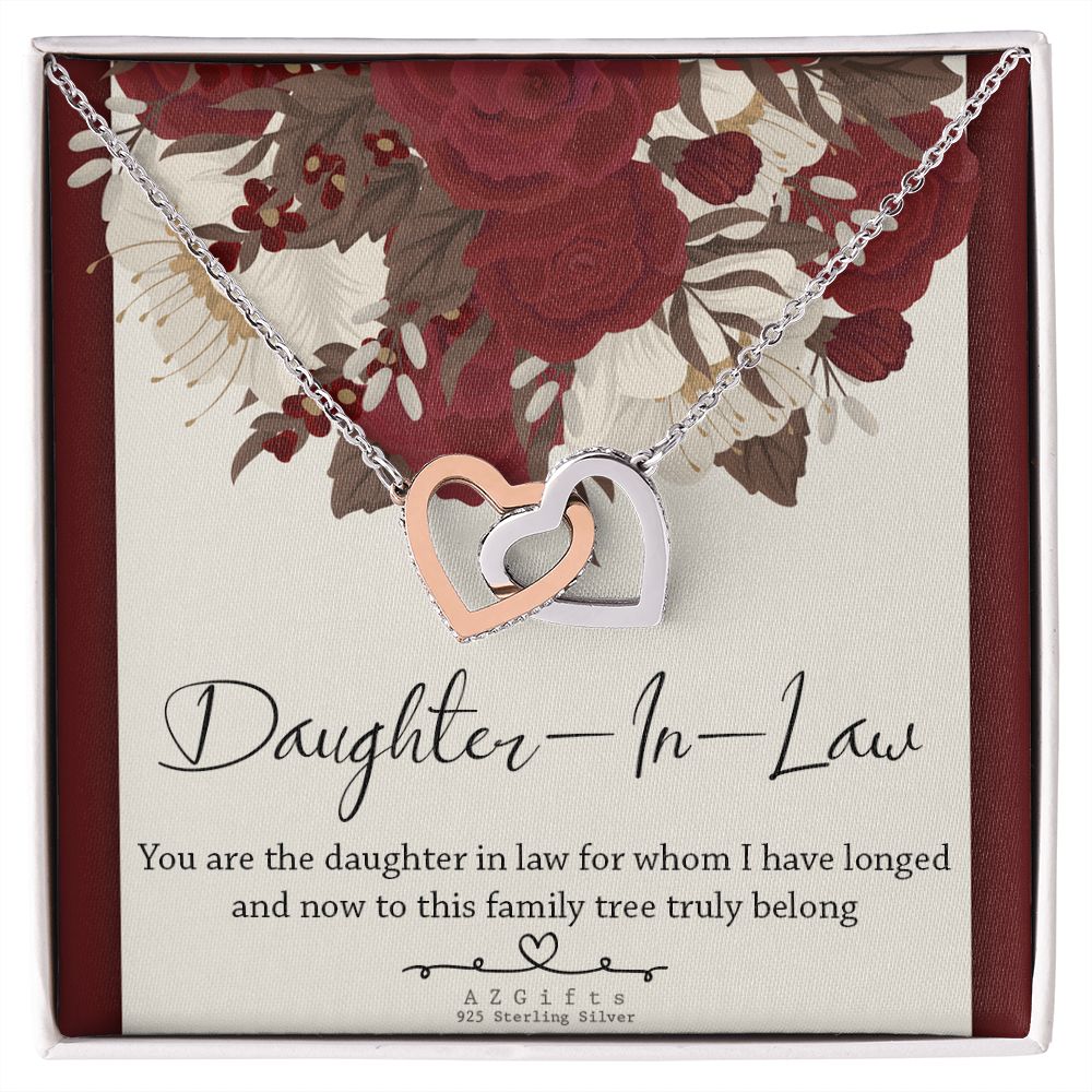 Daughter In Law Gifts Ideas, Daughter In Law Necklace, Gifts For Future Daughter In Law, Daughter In Law Birthday Gifts, Daughter-in-law Gifts From Mother In Law, Birthday Gifts For Daughter7 Interlocking Hearts Necklace