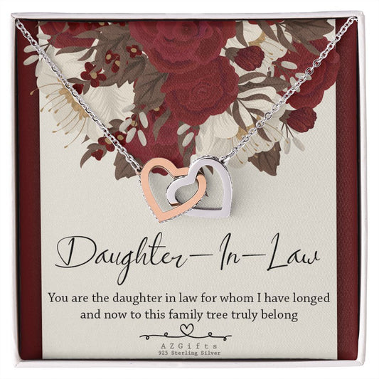 Daughter In Law Gifts Ideas, Daughter In Law Necklace, Gifts For Future Daughter In Law, Daughter In Law Birthday Gifts, Daughter-in-law Gifts From Mother In Law, Birthday Gifts For Daughter7 Interlocking Hearts Necklace