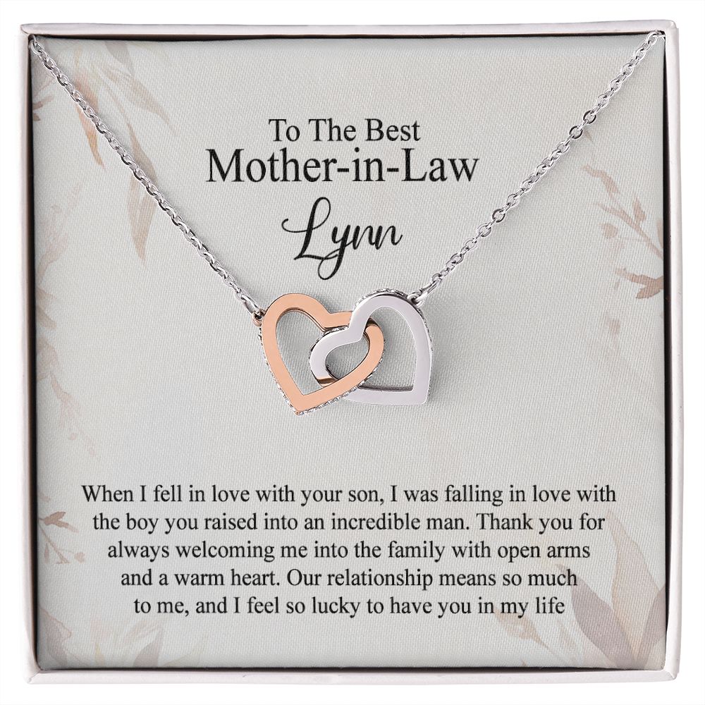 Mother in Law Necklace, Jewelry for Women, Future Mother in Law Gifts from Daughter in Law, Mother of Bride Gifts For Mother in Law, Birthday Gifts For Mother In Law From Daughter In Law4 Interlocking Hearts Necklace