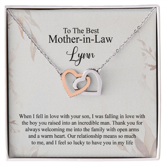 Mother in Law Necklace, Jewelry for Women, Future Mother in Law Gifts from Daughter in Law, Mother of Bride Gifts For Mother in Law, Birthday Gifts For Mother In Law From Daughter In Law4 Interlocking Hearts Necklace