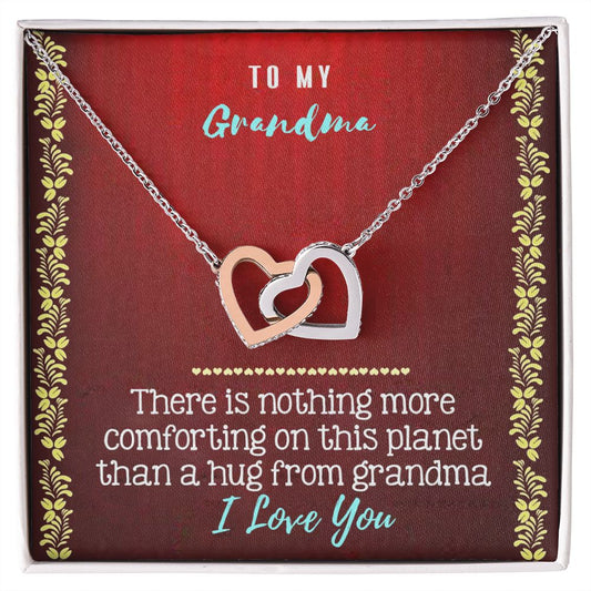To My Grandma Necklace, Gift for Grandmother Necklace, Mothers Day Gift For Grandma Nana, Grandma Jewelry From Grandchildren GrandKids , Jewelry Box Gift For Grandma Grandmother20 Interlocking Hearts Necklace