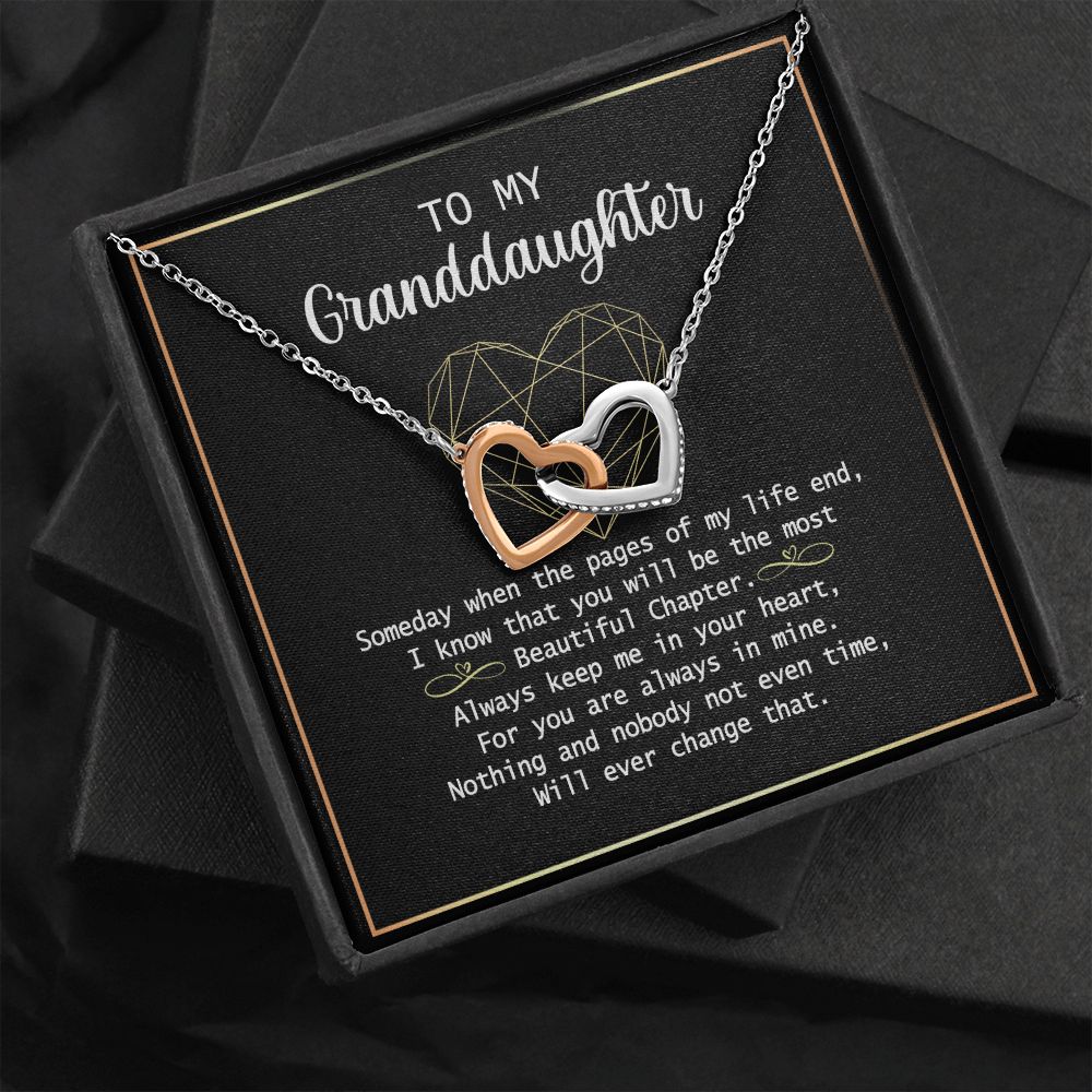 To my Granddaughter Necklace Gift For Granddaughter Birthday Congrats Graduation Interlocking Hearts Necklace