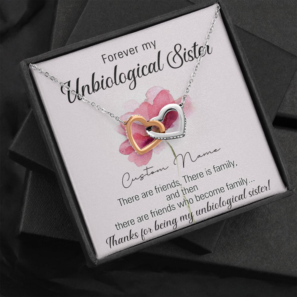 To My Unbiological Sister Necklace for Soul Sister Gift for Big Little Sorority Sister in Law Necklace for Sister Gift Tribe Jewelry Birthday Gift Idea for Best Friend 301 Interlocking Hearts Necklace