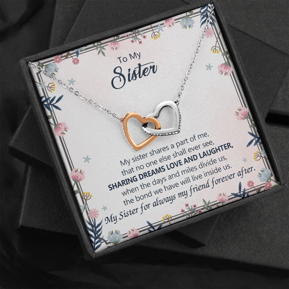 To My Sister Necklace Pendant Inspirational Jewelry For Women Teen Girl Family and Friendship Gifts Sisters Gifts Idea Sister Jewelry Necklace for Sisters Gift for Sister 301 Interlocking Hearts Necklace