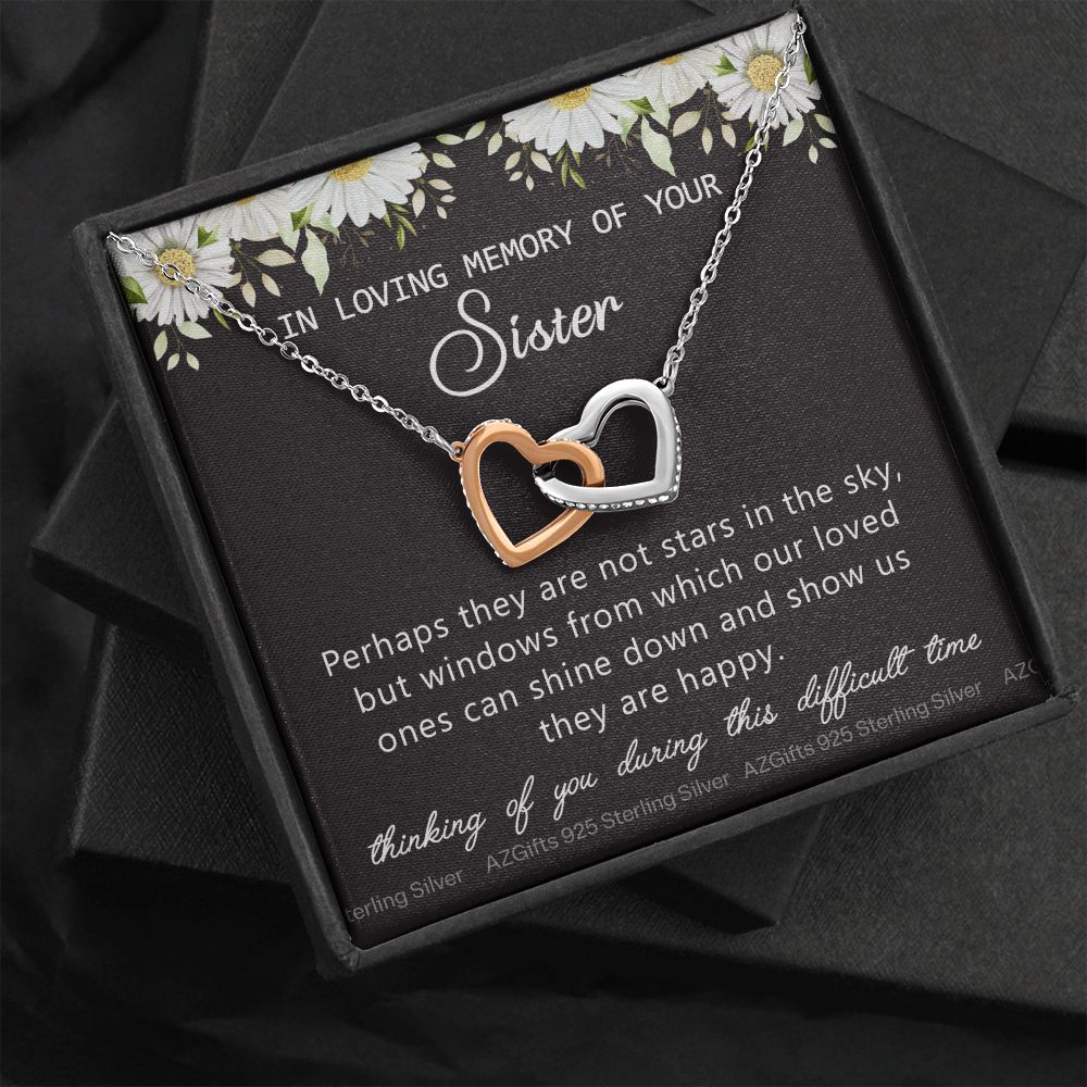 Loss Of Sister Necklace Gift, Sympathy Loss Of Sister, Sympathy Gift Box, Loss Of Sister Necklace, Loss Of Sister, Loss Of Sister Gift, Condolence Gifts, Remembrance Necklace for Women Interlocking Hearts Necklace