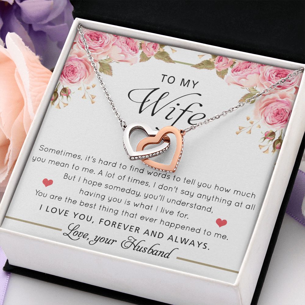 To My Wife Necklace Gift For Wife Birthday Gift For Wife Romantic Gifts For Her Interlocking Hearts Necklace