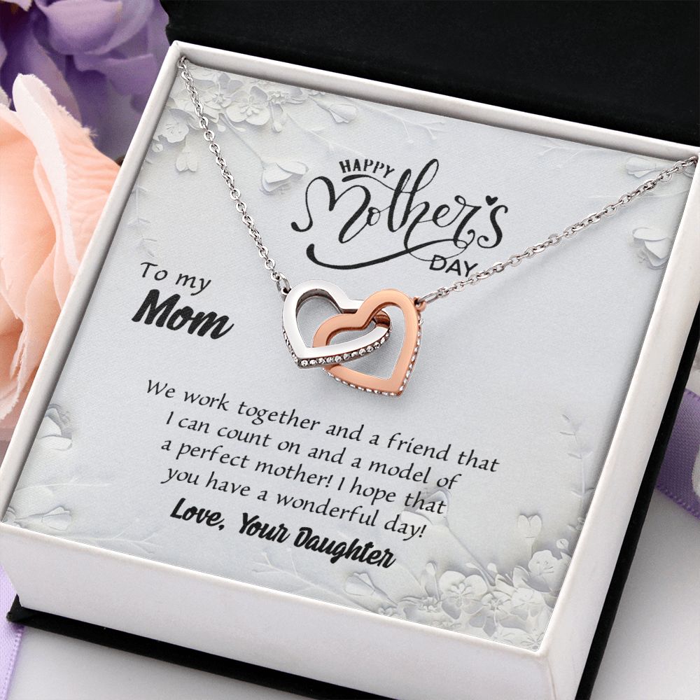 Mom Necklace Gifts for Mom from Daughter to Mom Gifts for Mothers Day from Daughter, To My Mom Necklace from Daughter to Mom Birthday Gifts Necklace with Message Card and Gift Box6 Interlocking Hearts Necklace