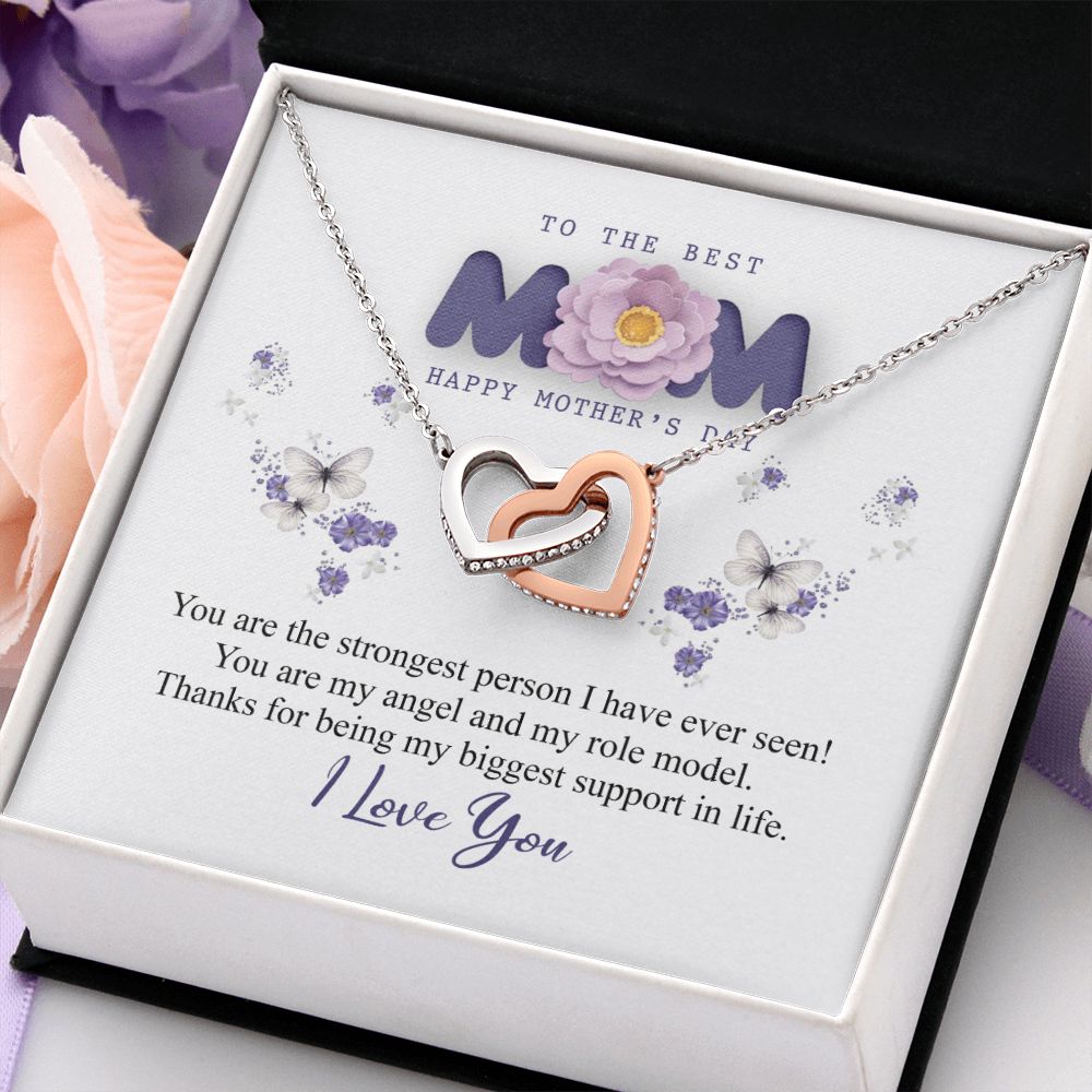 To The Best Mom Necklace, Best Mom Gifts, Mothers Day Gifts, Birthday Gift For Mom Interlocking Hearts Necklace