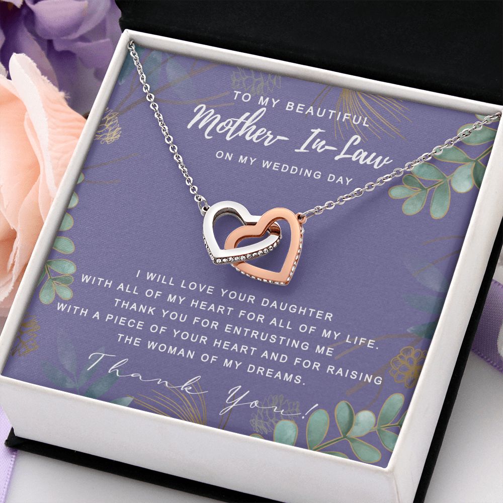 Mother in Law Necklace, Jewelry for Women, Future Mother in Law Gifts from Daughter in Law, Mother of Bride Gifts For Mother in Law, Birthday Gifts For Mother In Law From Daughter In Law8 Interlocking Hearts Necklace