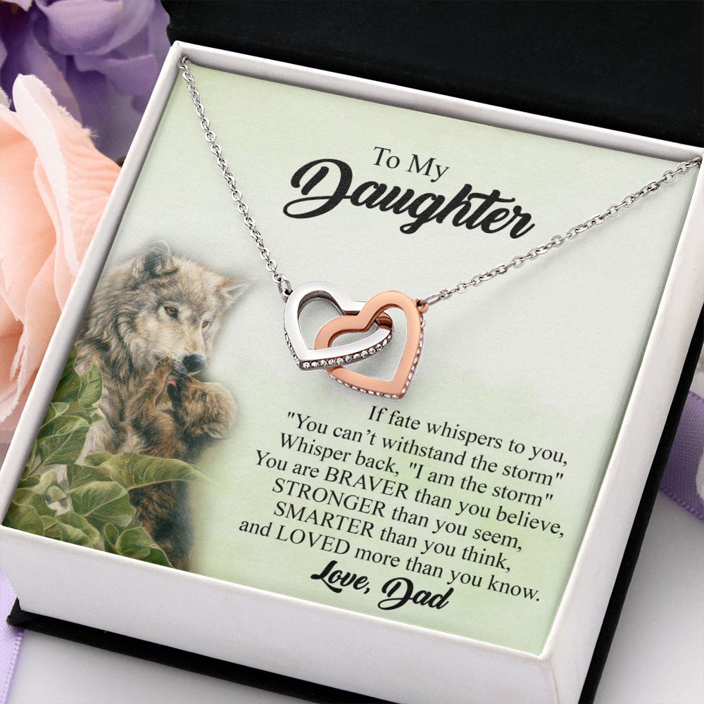 Mother Daughter Gift Ideas, To My Daughter Gift Necklace from Mom, Jewelry Pendant Present for Daughter, Birthday Christmas Gift Graduation Gifts for Daughters, Mother and Daughter Necklace 27 Interlocking Hearts Necklace