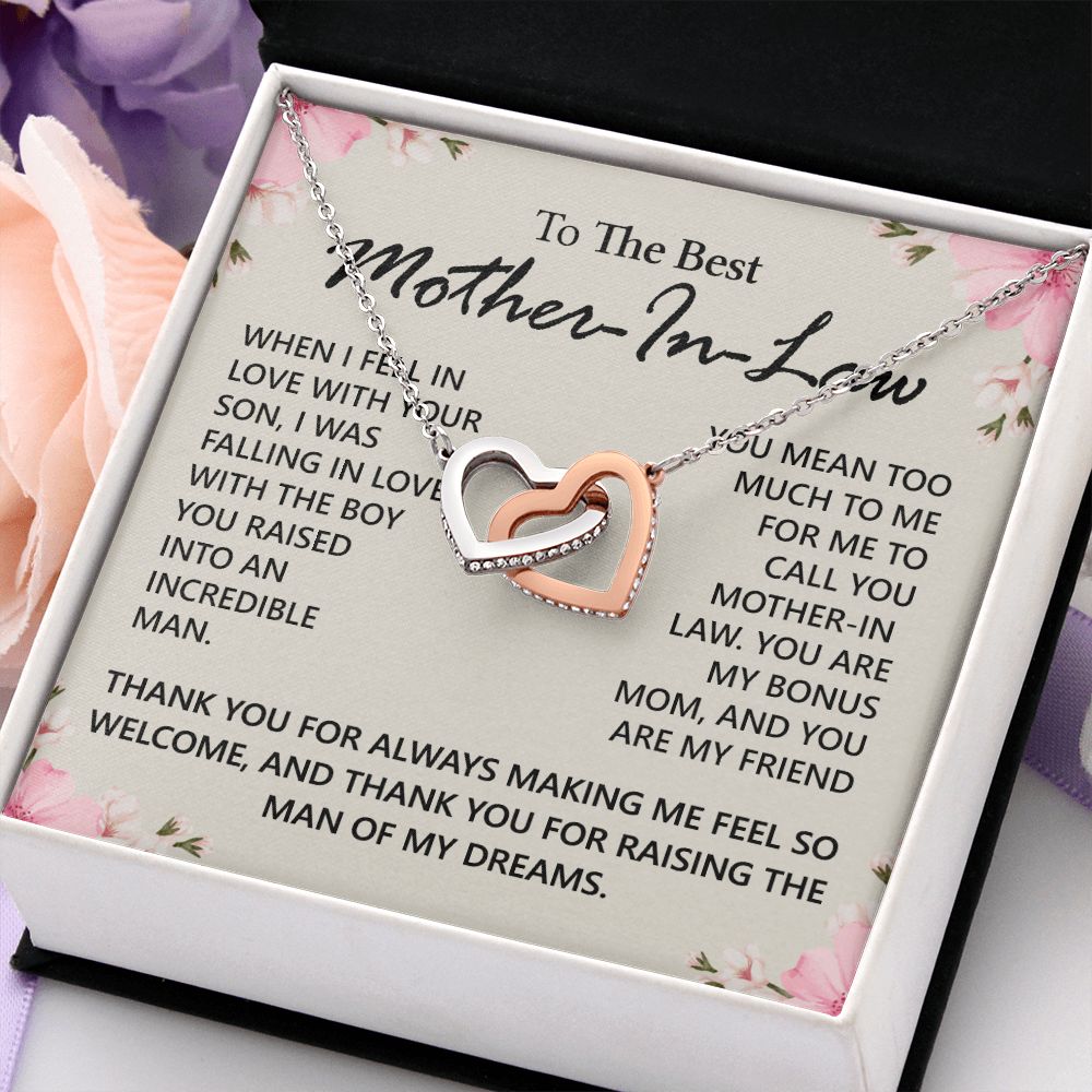 Mother in Law Necklace, Jewelry for Women, Future Mother in Law Gifts from Daughter in Law, Mother of Bride Gifts For Mother in Law, Birthday Gifts For Mother In Law From Daughter In Law12 Interlocking Hearts Necklace