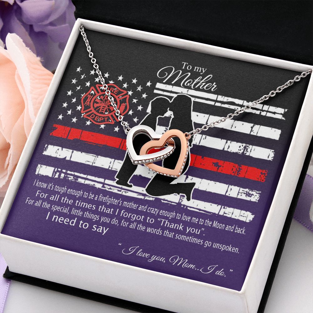 Mom Necklace Gifts for Mom from Daughter to Mom Gifts for Mothers Day from Daughter, To My Mom Necklace from Daughter to Mom Birthday Gifts Necklace with Message Card and Gift Box2233 Interlocking Hearts Necklace