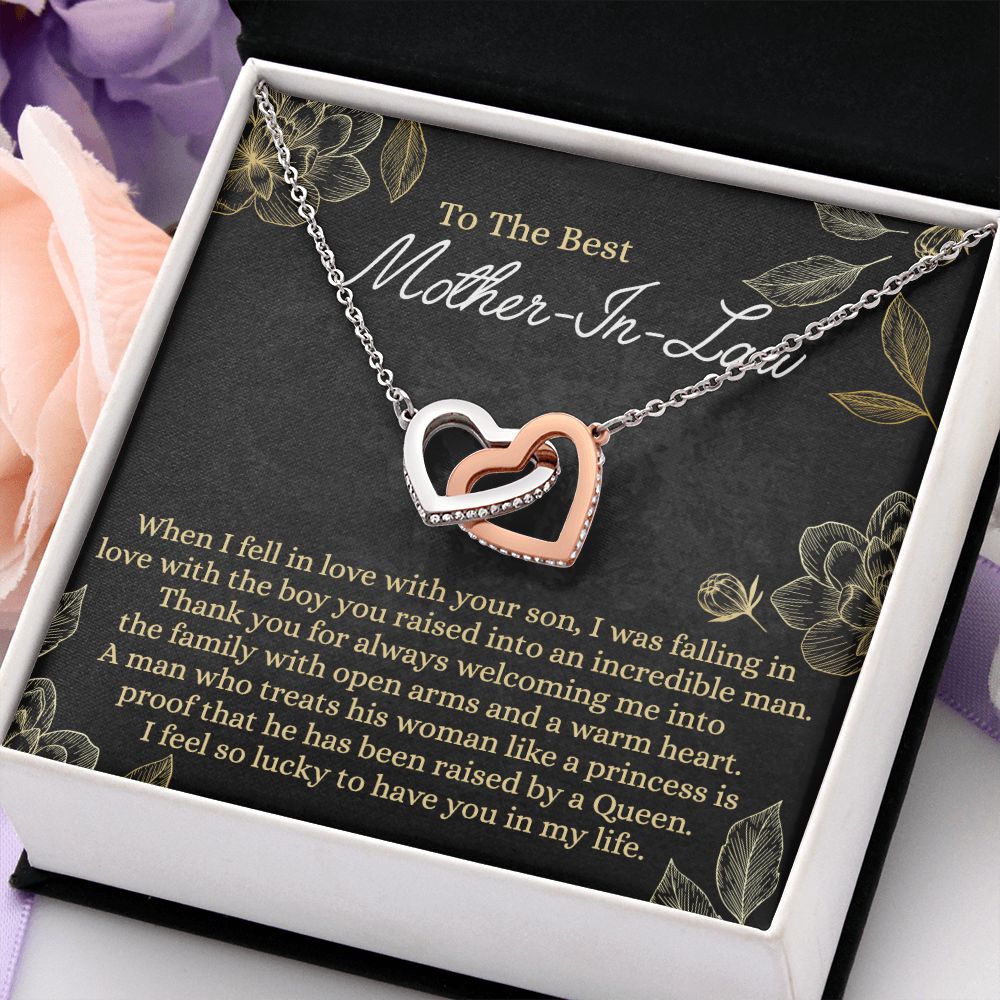 Mother In Law Gift, Cute Mother In Law Gifts Christmas, Unique Gift for Mother In Law Birthday, Best Mother In Law Gift, Mother-In-Law Gift Interlocking Hearts Necklace