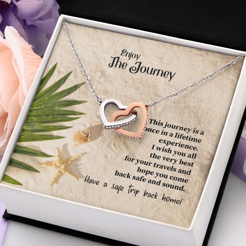 To My Mom Mother Necklace Pendant Gift Enjoy Your Journey By Sanad With Message Card Gift For Mom Interlocking Hearts Necklace