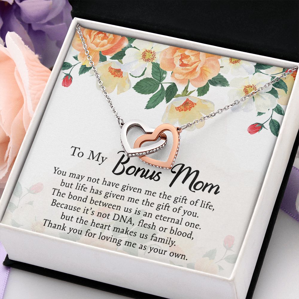 Mother Daughter Necklace as Daughter Gift from Mom, Mom Necklace as Christmas Gift for Mom from Son, Birthday Gift for Mother in Law Necklace, Bonus Mom Gifts for Step Mom Necklace5 Interlocking Hearts Necklace