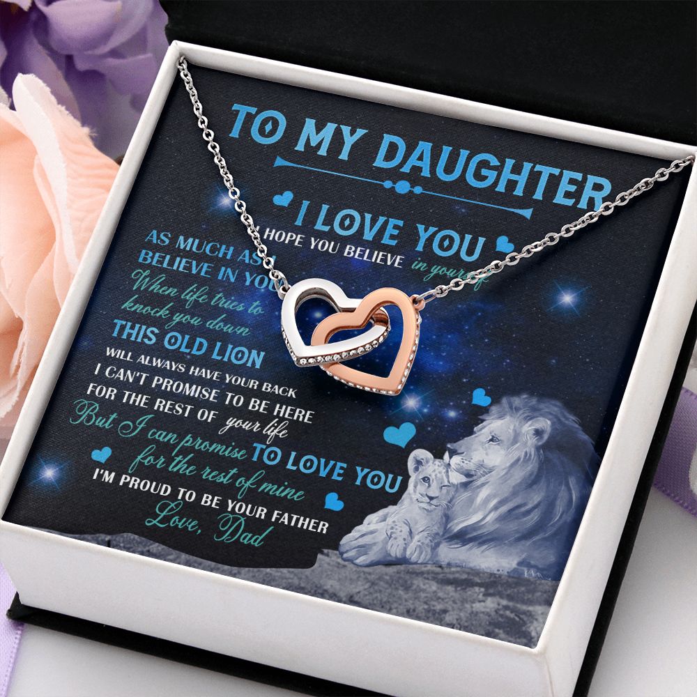 Dad To Daughter Necklace Jewelry Gift for Daughter from Dad Father Daughter Gift 175009114907 Interlocking Hearts Necklace
