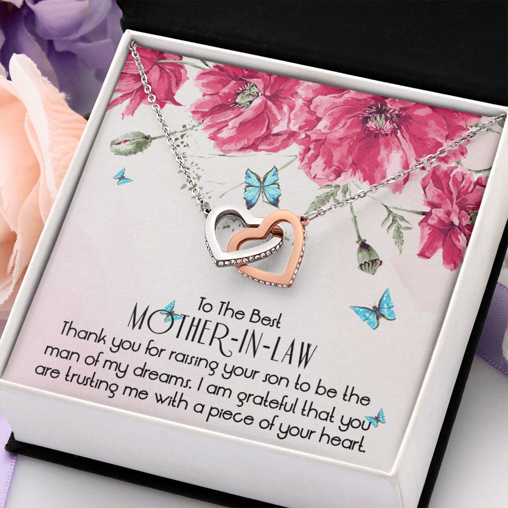 Mother in Law Necklace, Jewelry for Women, Future Mother in Law Gifts from Daughter in Law, Mother of Bride Gifts For Mother in Law, Birthday Gifts For Mother In Law From Daughter In Law1 Interlocking Hearts Necklace