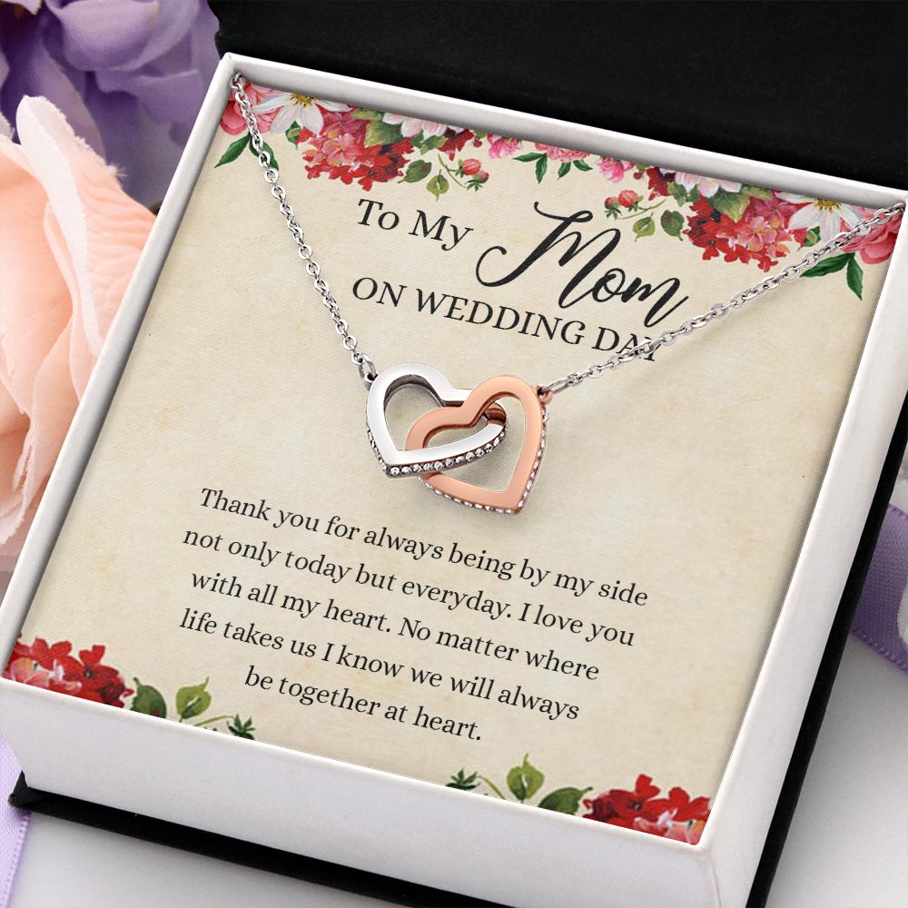 Gift for Mother of The Groom Necklace Gift for Mom on Wedding Day Gift for Maid of Honor Gift for Bridesmaid Proposal Gift to My Mom Necklace from Daughter Interlocking Hearts Necklace