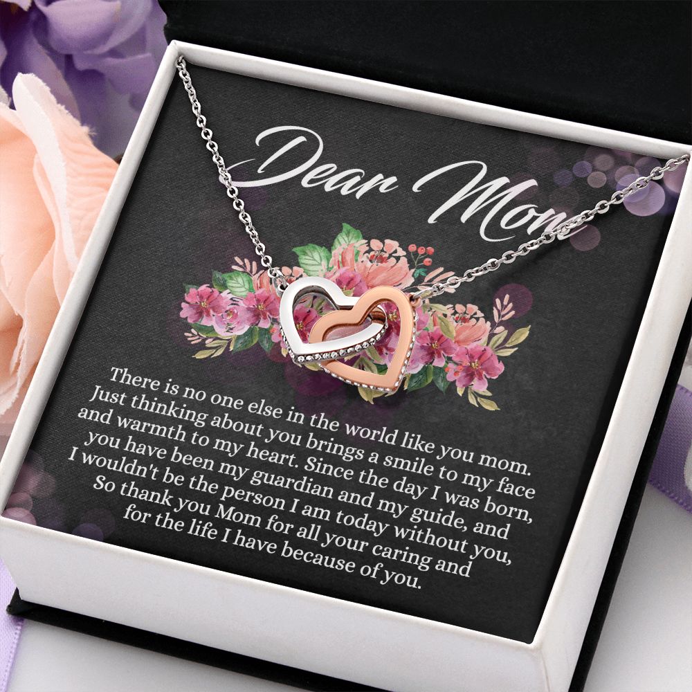 To My Mom Necklace, Mothers Day Gift From Daughter, Mom Gifts Idea, Mothers Day Necklace From Daughter, Mothers Day Gift From Son, Gift For Mom From Son, Mothers Day Jewelry Box Interlocking Hearts Necklace